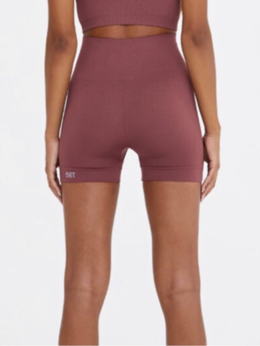 SET Active Dusty Rose High Waist Seamless Yoga Bike Gym Shorts Size Small